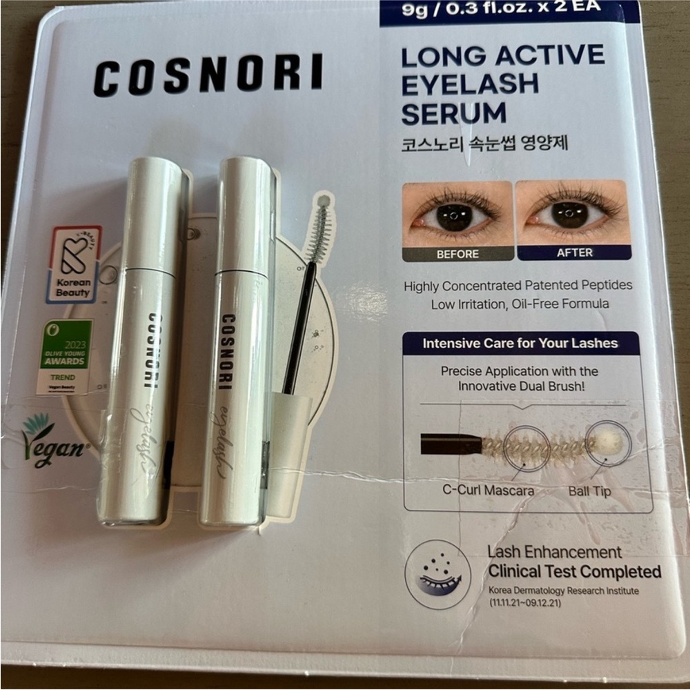 NWT COSNORI Long Active Eyelash Serum - 2-pack